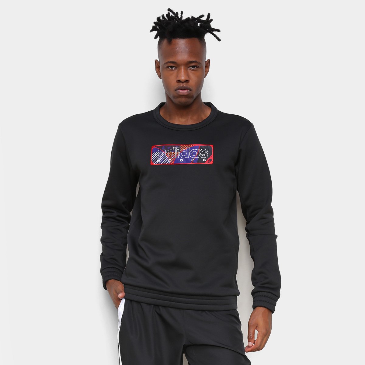 Blusa Adidas Mic Gfx Crew Hoody Manga Longa Masculina