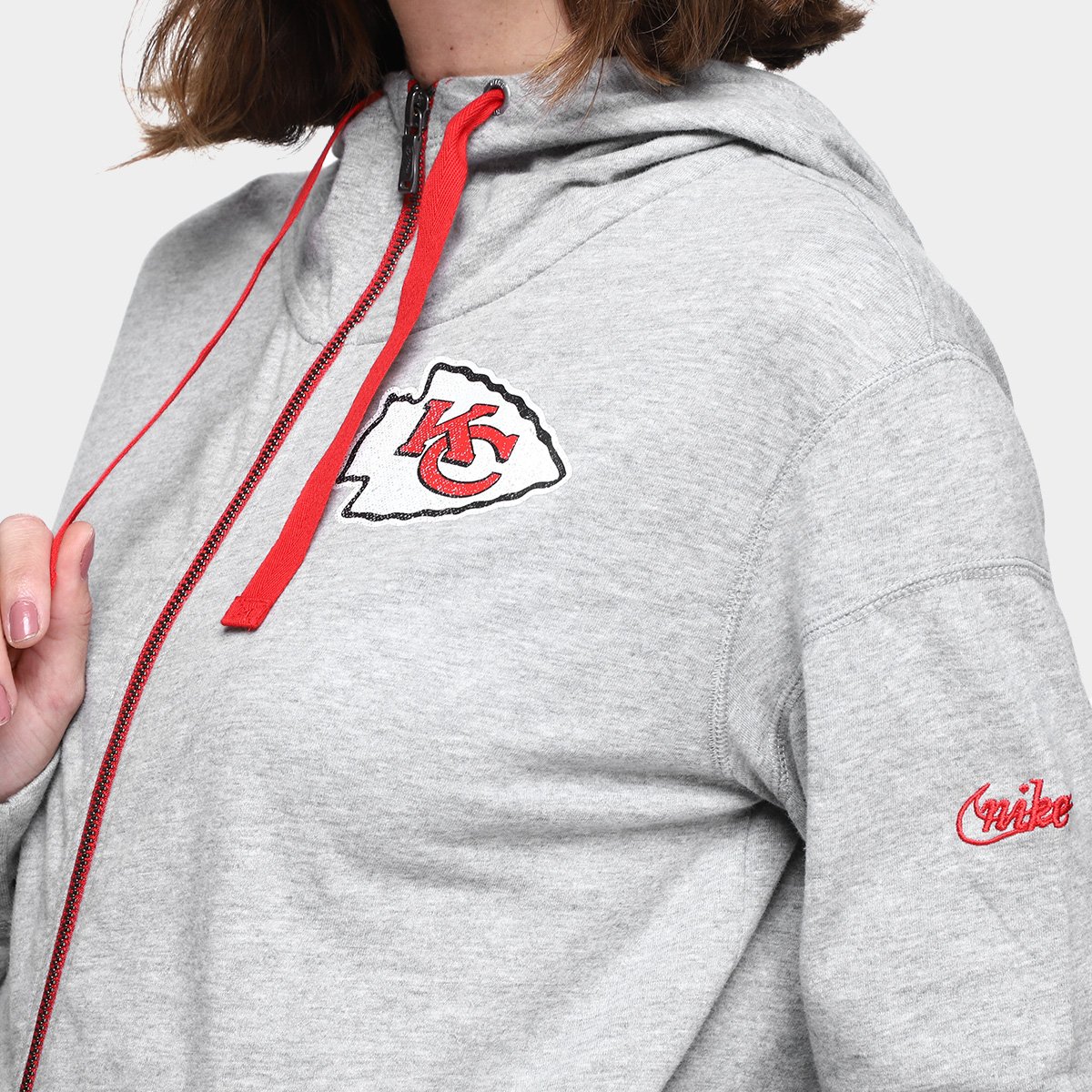 Moletom NFL Kansas City Chiefs Nike Gym Vintage Sleeve Stripes Feminino - Tam: EP - 2