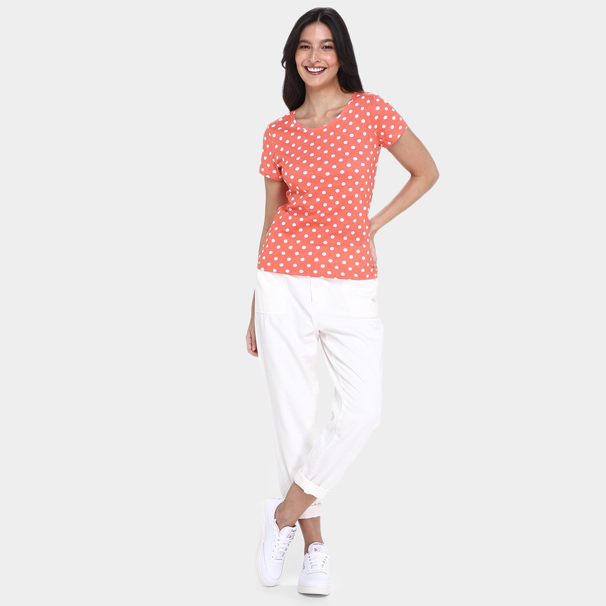 Kit Camiseta Básicos Poá c/ 2 Peças Feminina - Tam: P - 4
