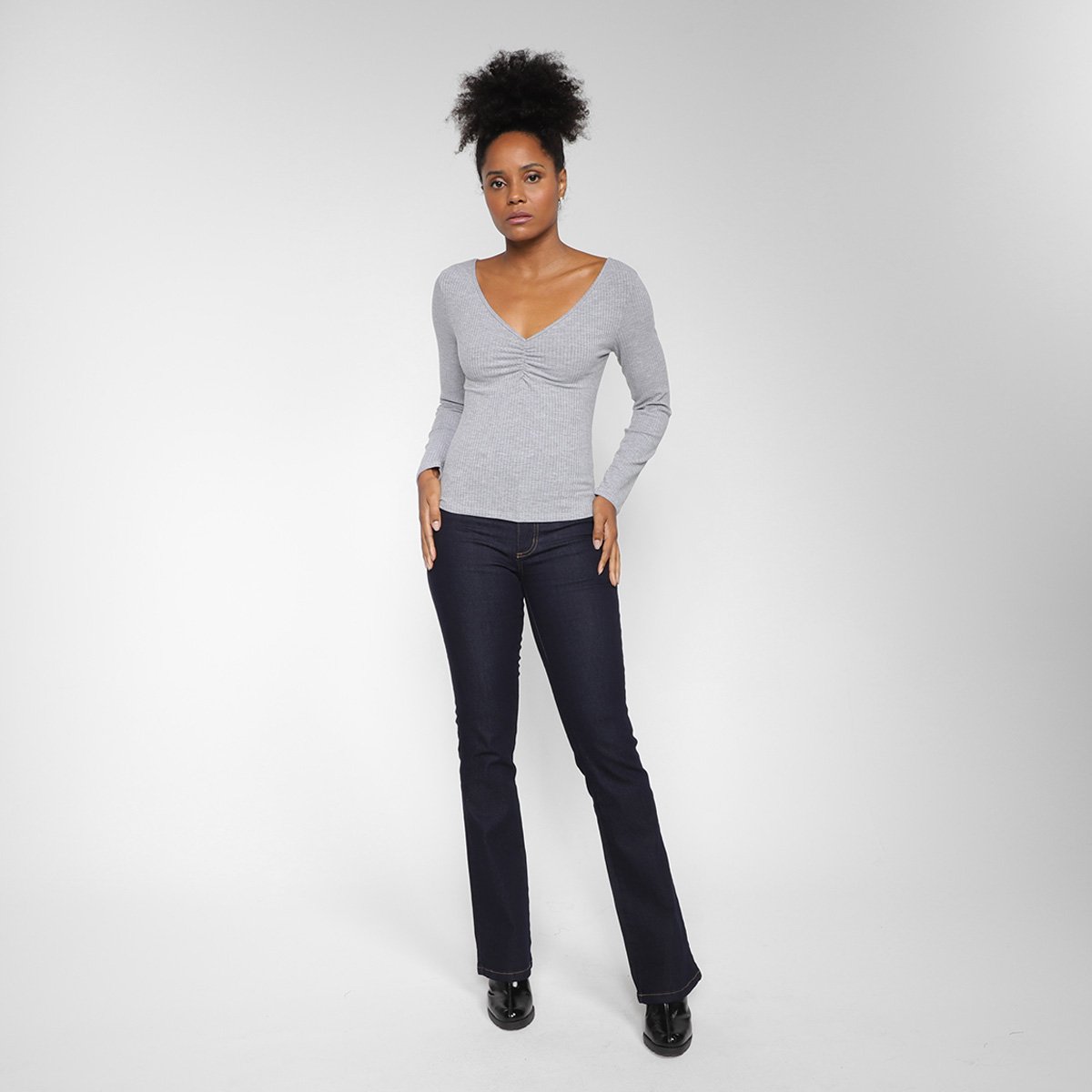 Blusa Básica Manga Longa Mercatto Feminina - Tam: M - 3