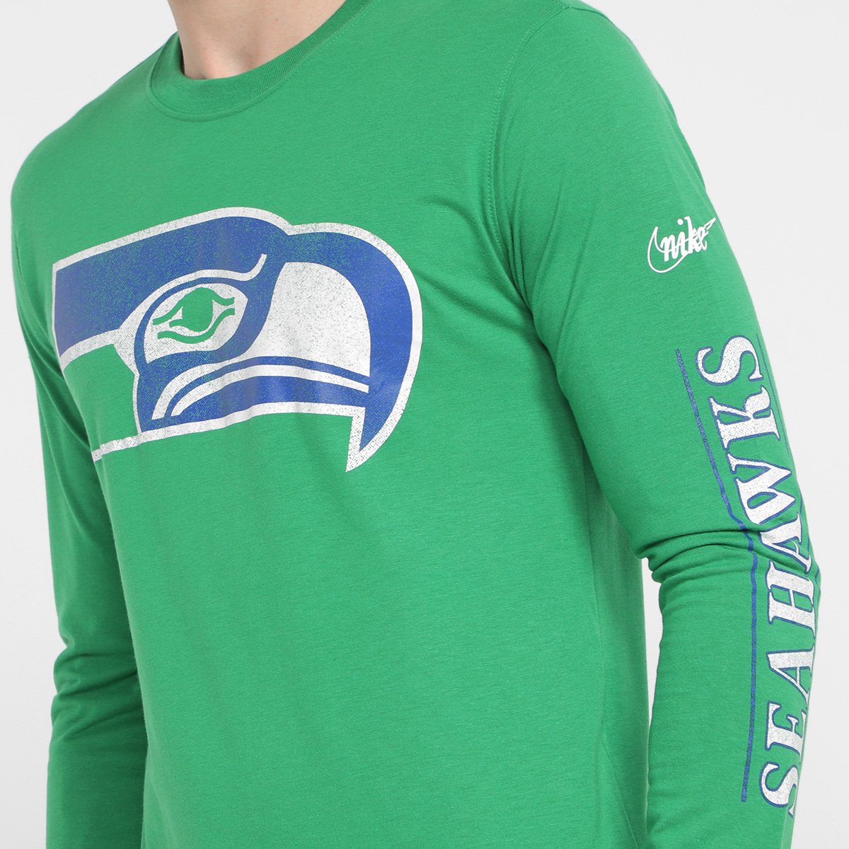 Camiseta NFL Seattle Seahawks Nike Manga Longa Masculina - Tam: P - 2