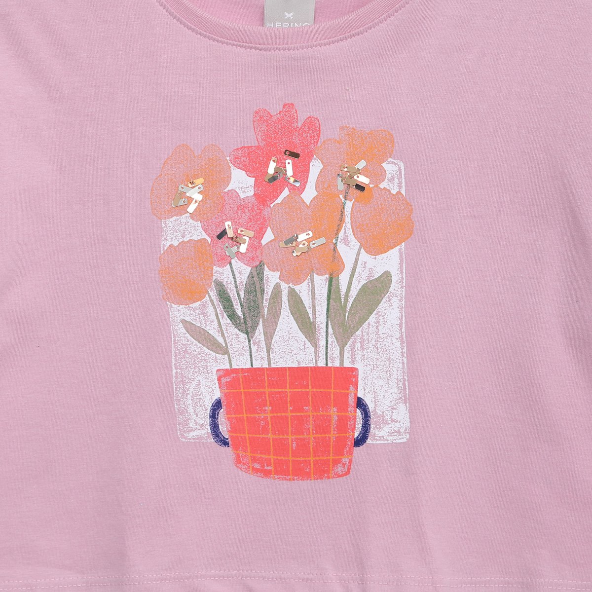 Camiseta Cropped Infantil Hering Kids Floral Manga Curta Menina - Tam: 6A - 1