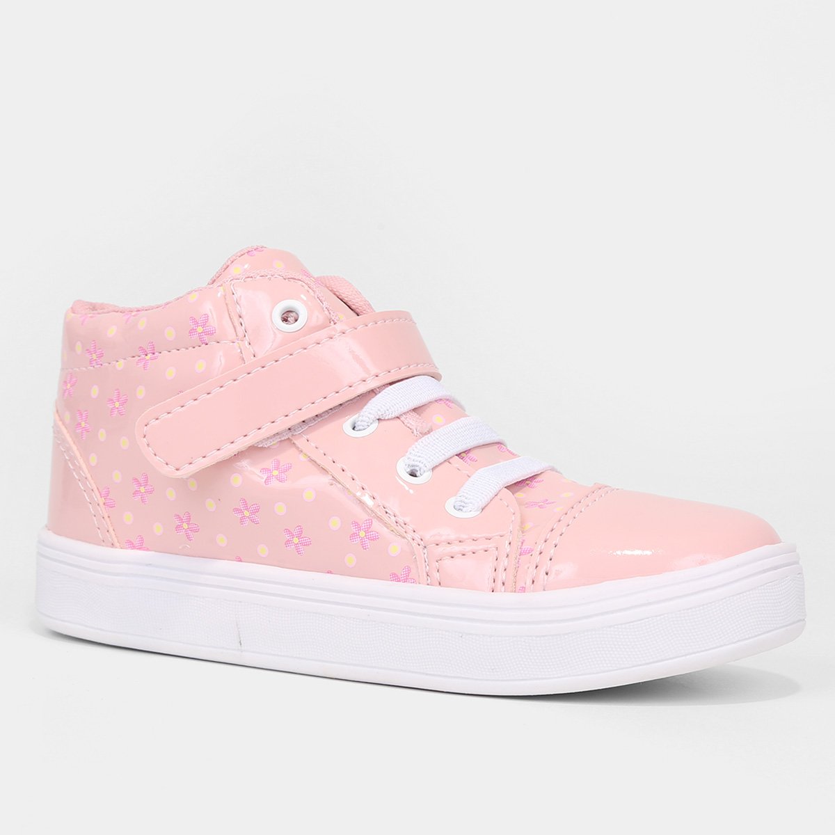 Tênis Infantil Tininha Floral Cano Médio Menina - Tam: 21 - 2