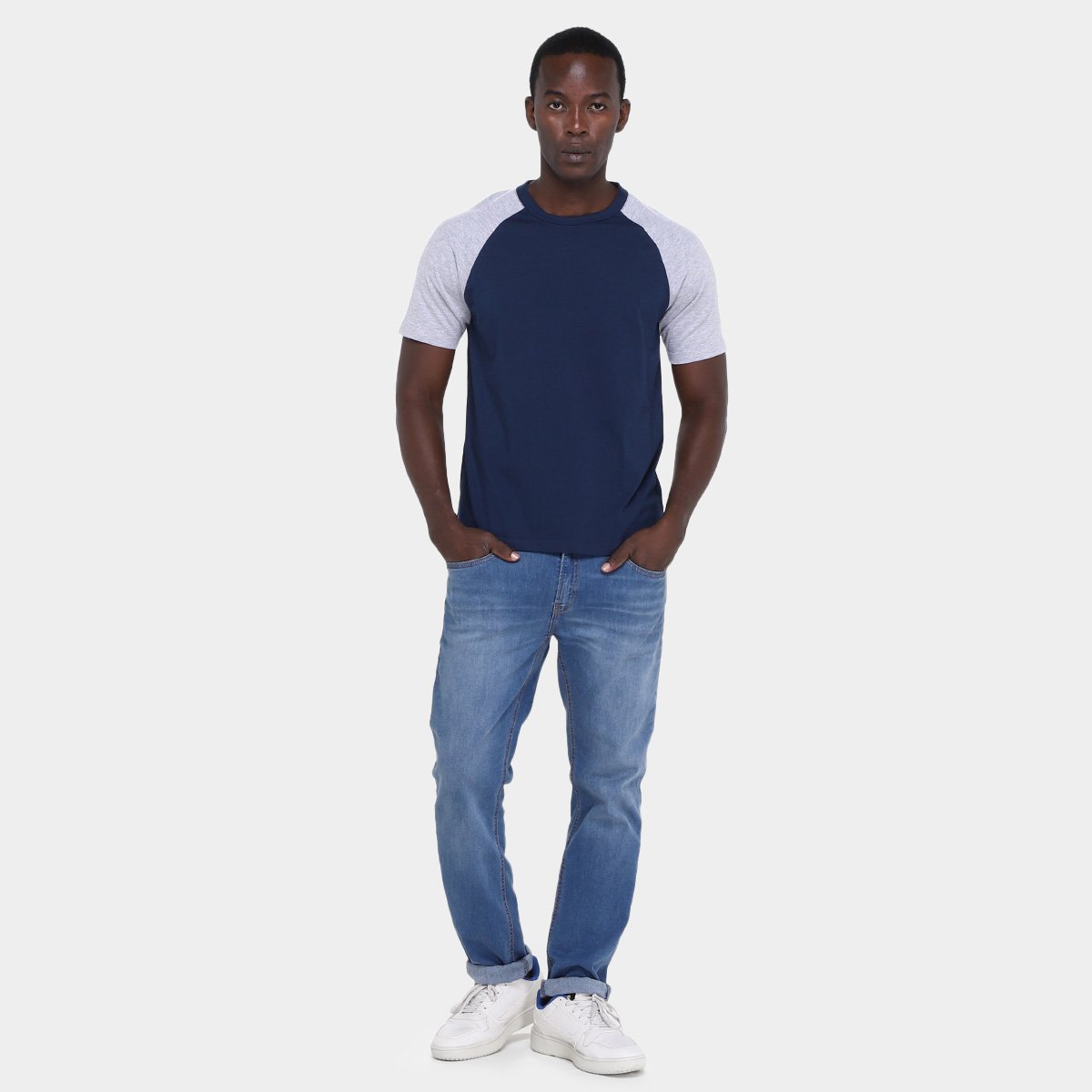 Kit Camiseta Básicos Raglan  2 Peças Masculina - Tam: P - 3