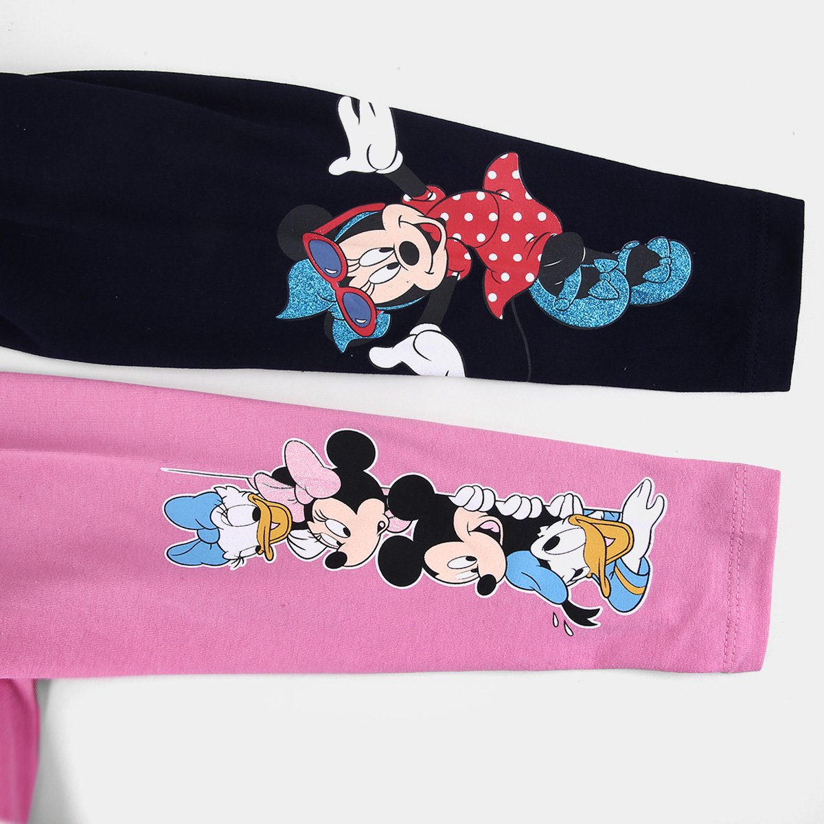 Kit Calça Legging Infantil Disney Minnie Mouse Menina - 2 Peças - Tam: 1A - 1