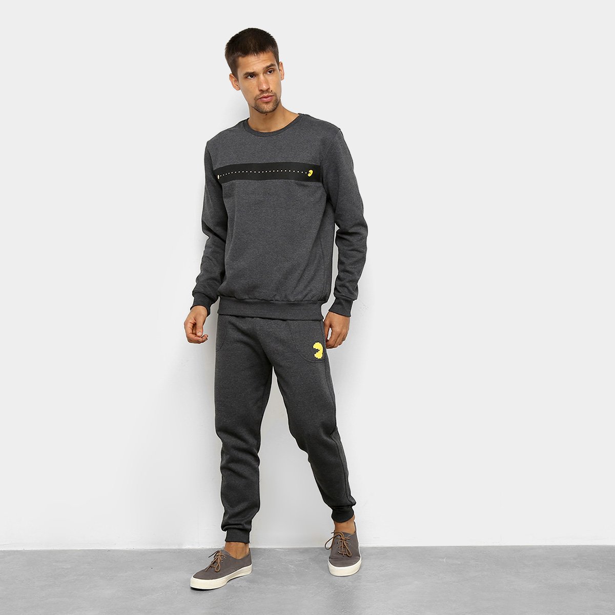 Agasalho Moletom Pacman Blusa e Calça Line Masculino