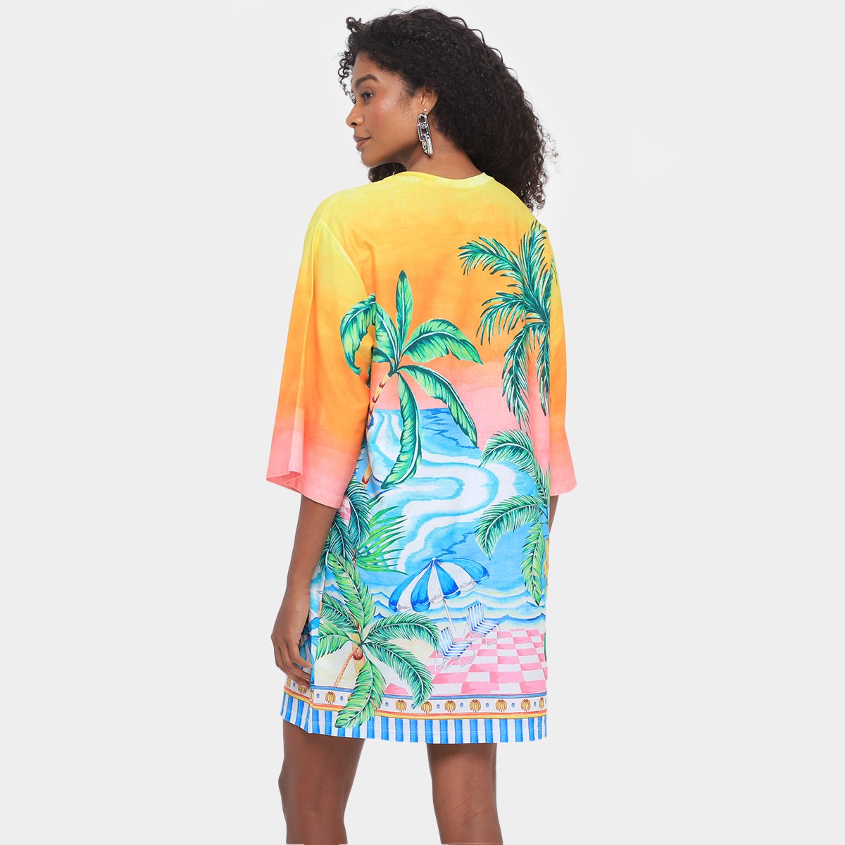Vestido Farm T-Shirt Big Paisagem Solar - Tam: M - 1