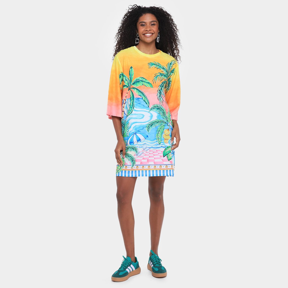 Vestido Farm T-Shirt Big Paisagem Solar - Tam: M - 4