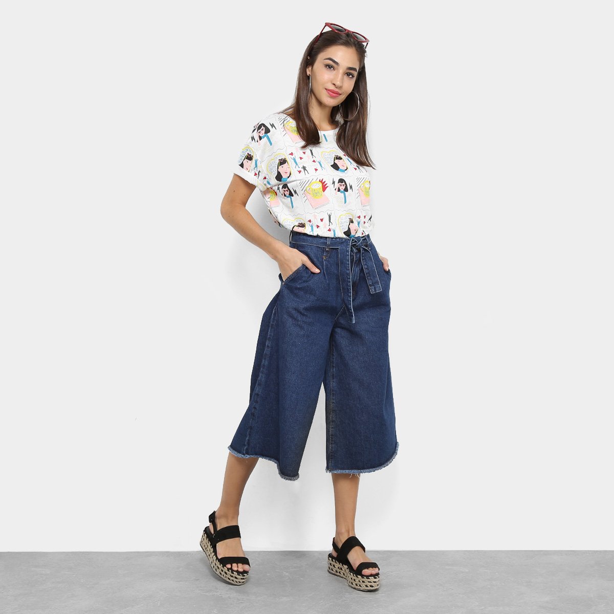 Calça Cropped Cantão Jeans Feminino - Tam: 36 - 2