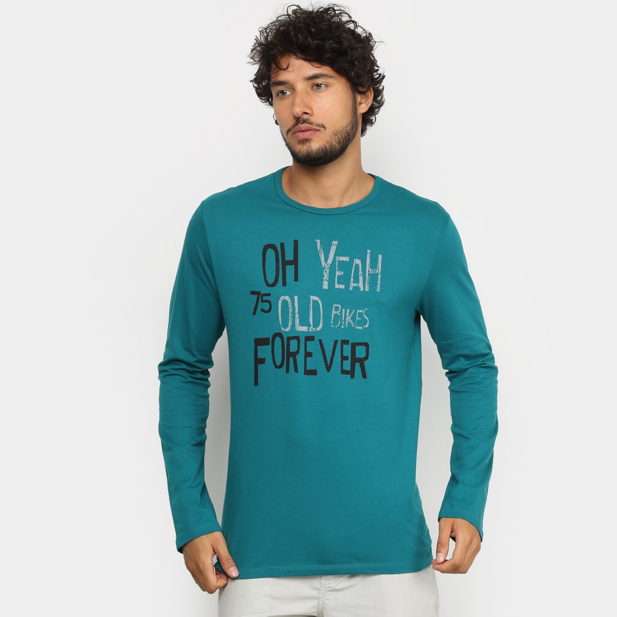 Camiseta Malwee Estampada Manga Longa Masculina