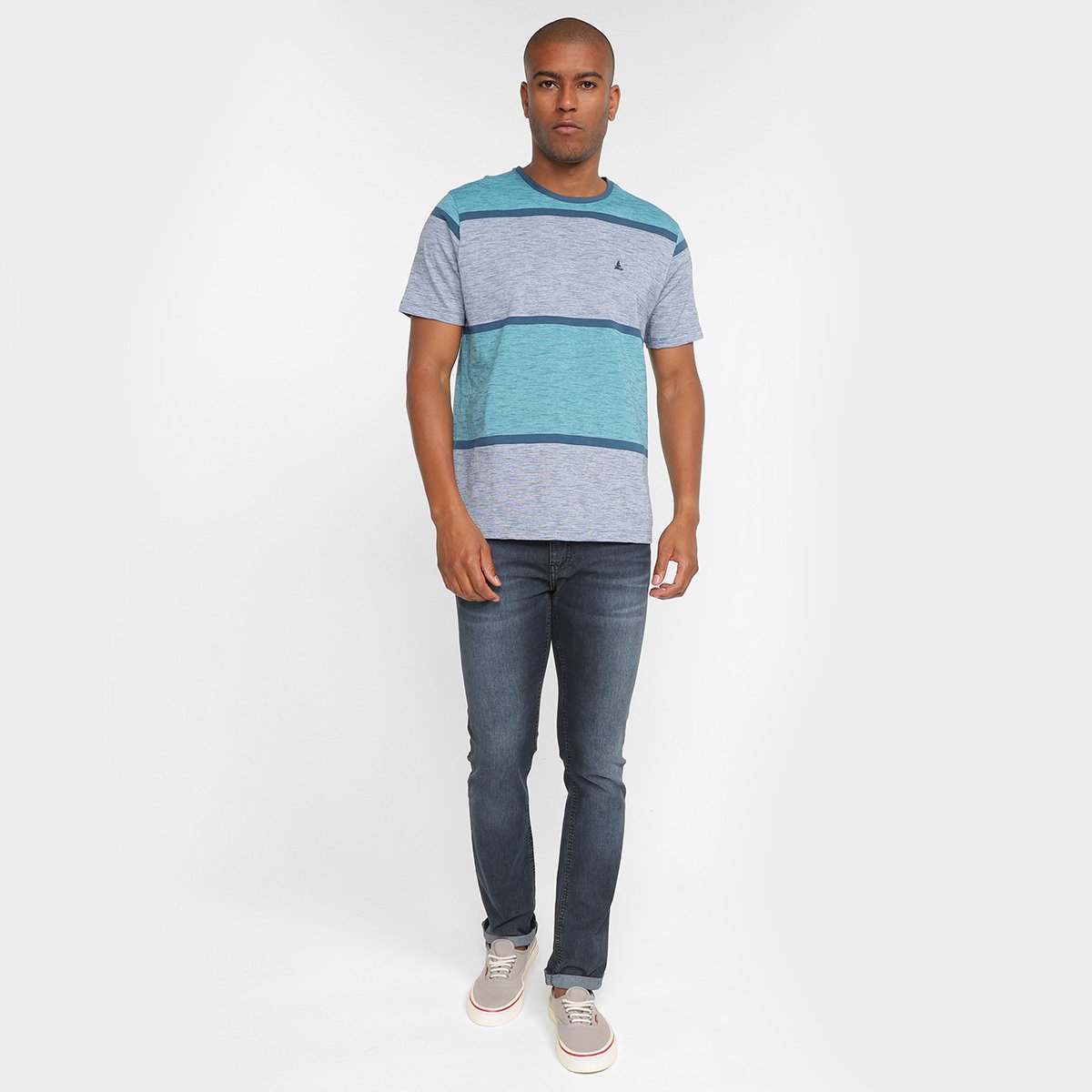 Camiseta Lucky Sailing Listrada Masculina - Tam: P - 3
