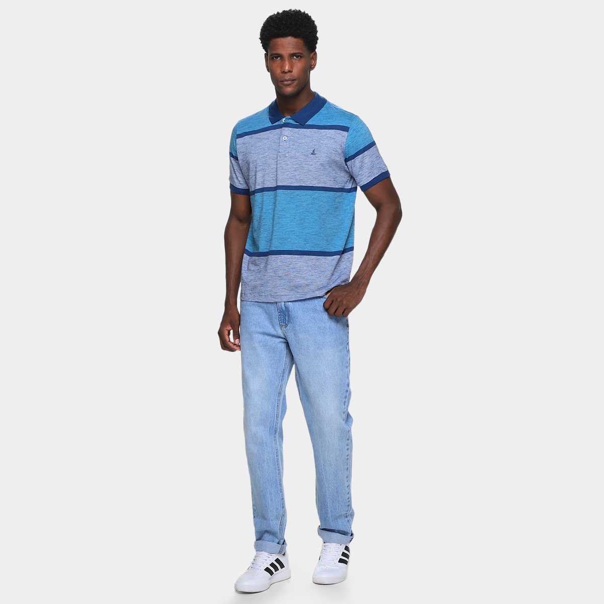 Camisa Polo Lucky Sailing Meia Malha Listrada Masculina - Tam: P - 3