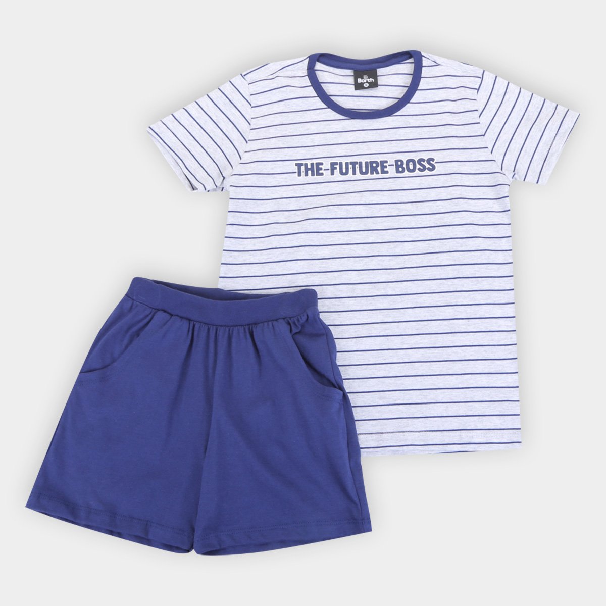 Pijama Curto Infantil Evanilda Future Boss Masculino