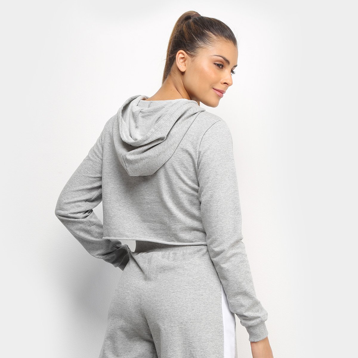 crop moletom com capuz fila