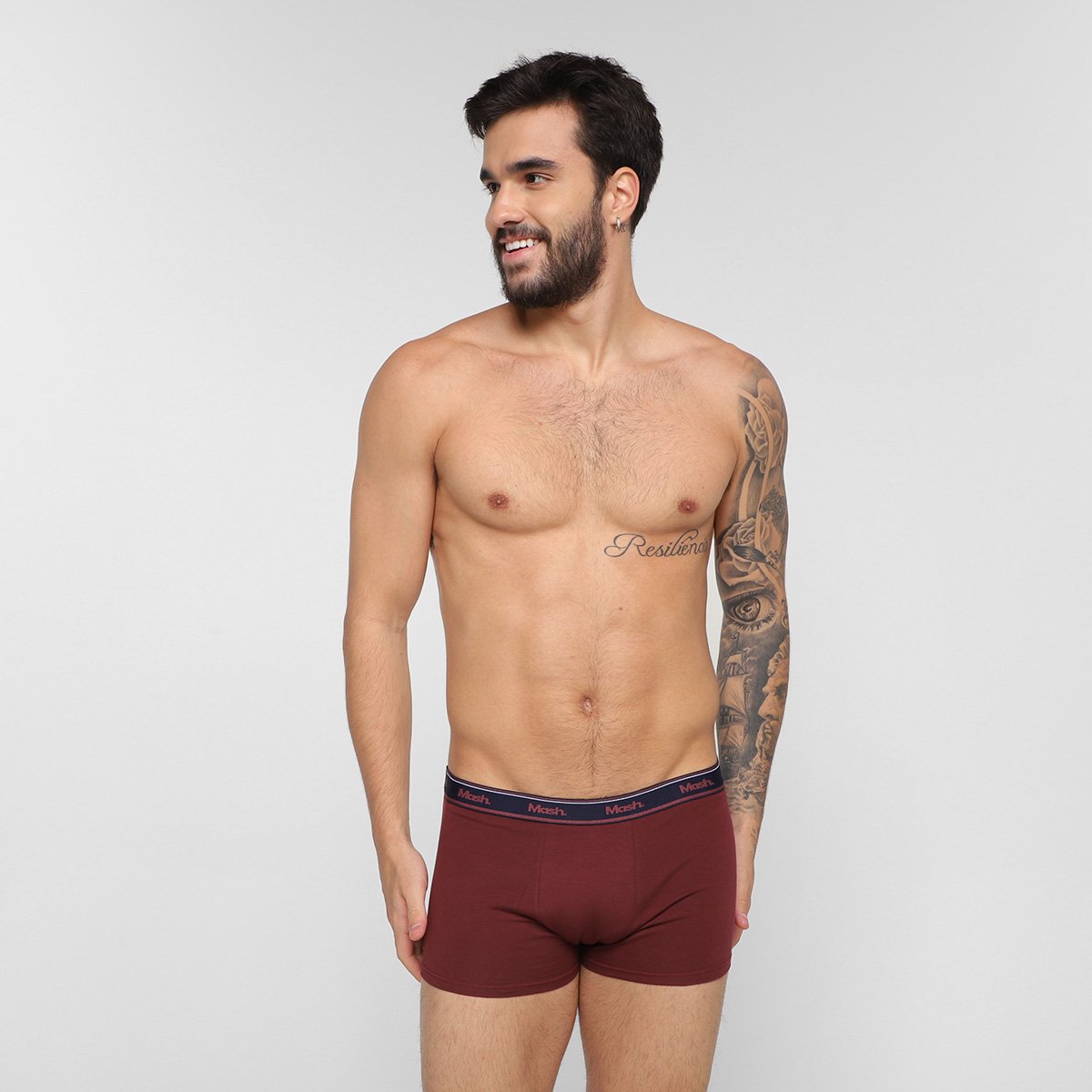 Kit Cueca Boxer Mash Cotton Elástico 10 Peças - Tam: P - 1