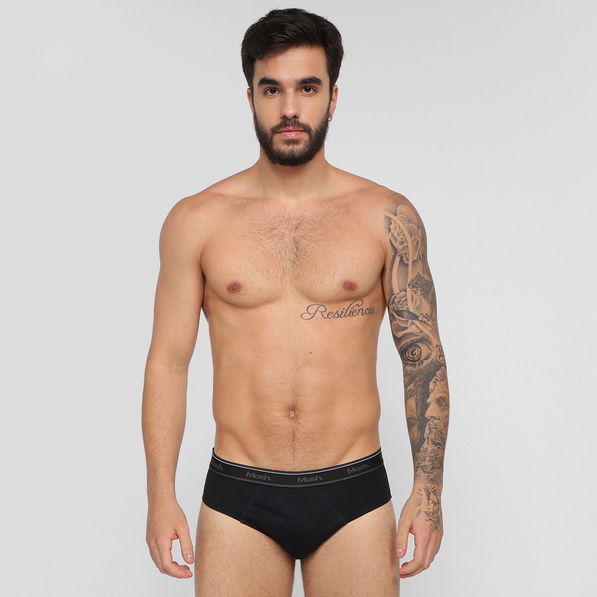 Kit Cueca Slip Mash Cotton Elástico 10 Peças - Tam: P - 1