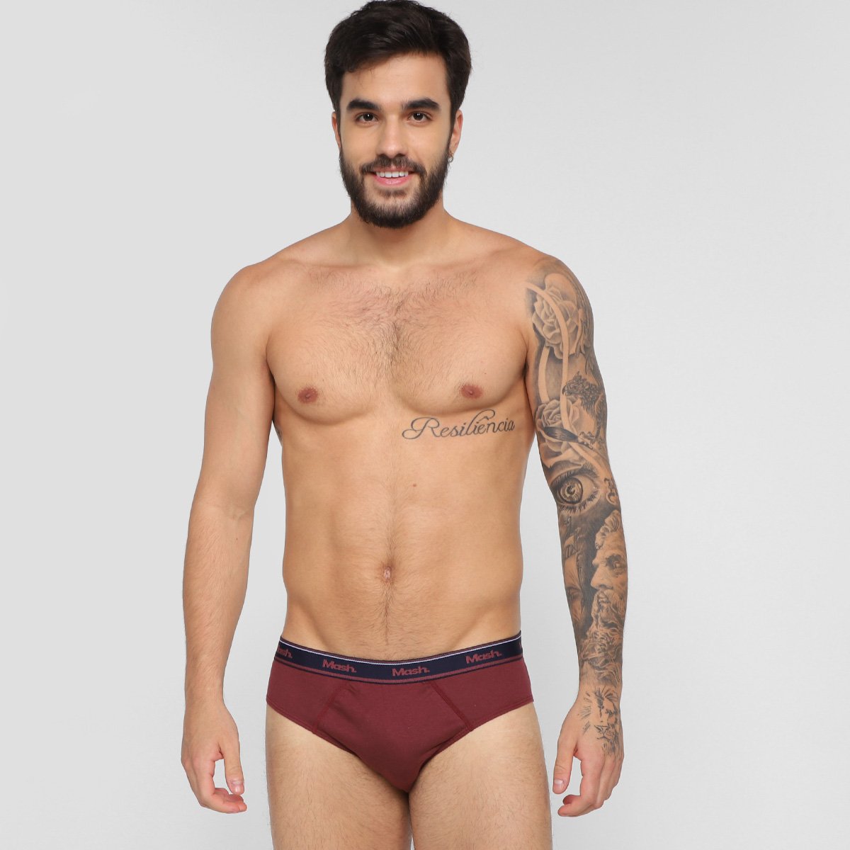 Kit Cueca Slip Mash Cotton Elástico 10 Peças - Tam: P - 3