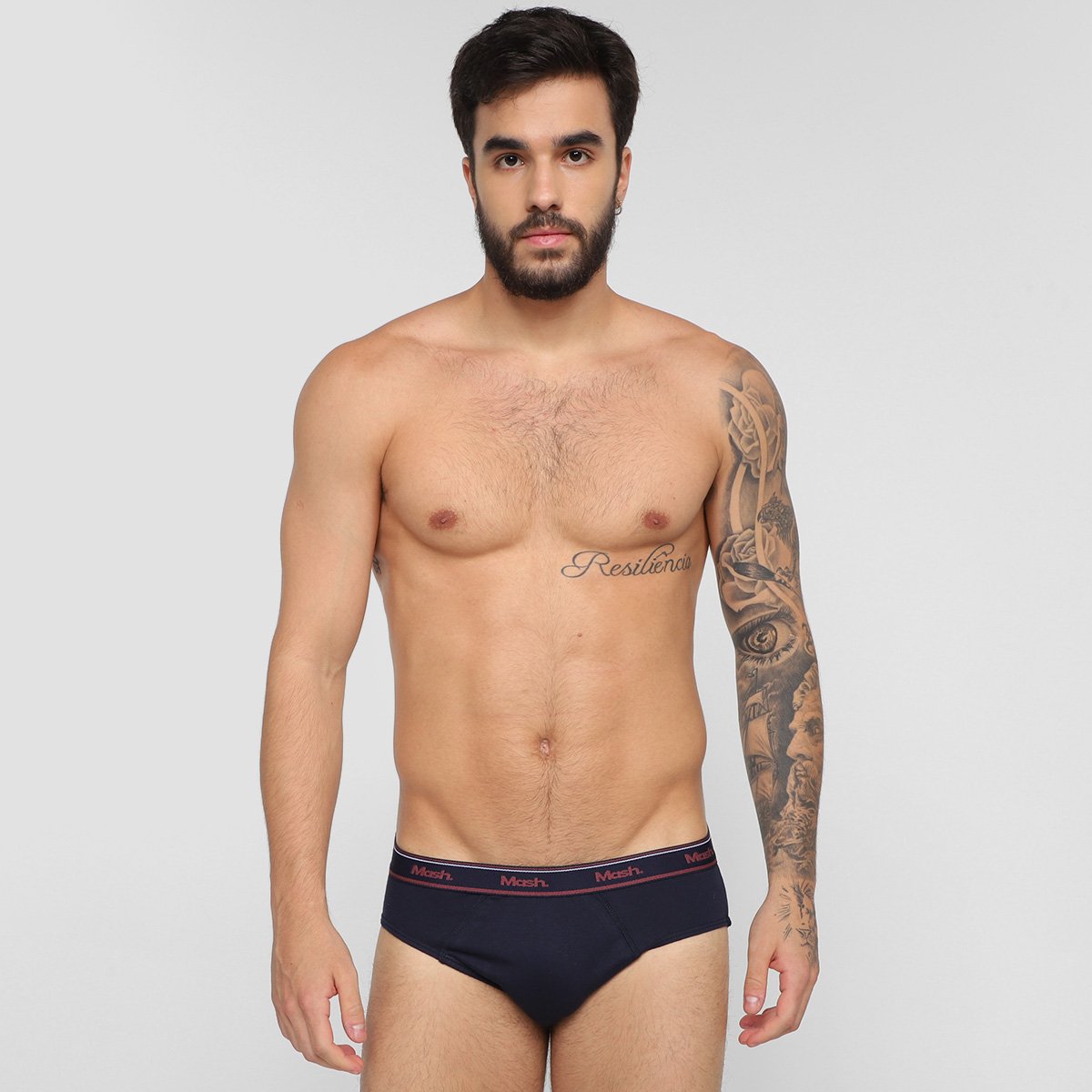 Kit Cueca Slip Mash Cotton Elástico 10 Peças - Tam: P - 4