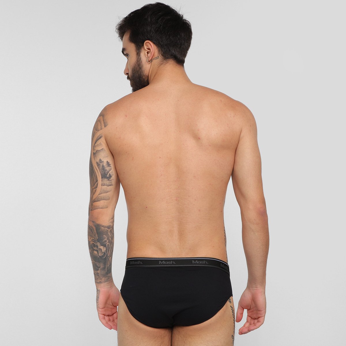 Kit Cueca Slip Mash Cotton Elástico 10 Peças - Tam: P - 5