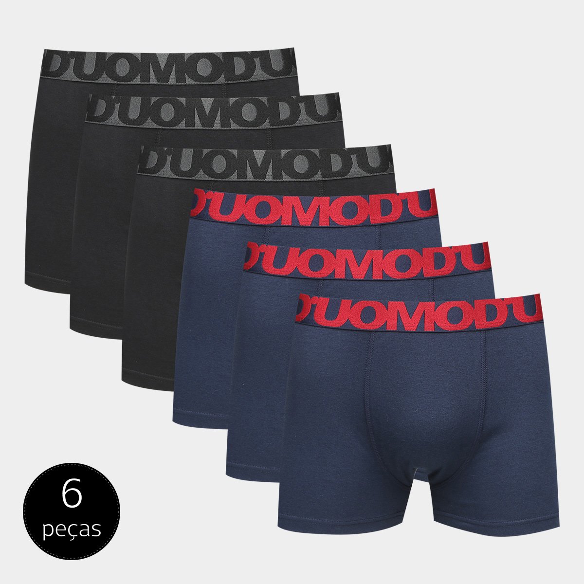 Kit Cueca Boxer Duomo 6 Peças