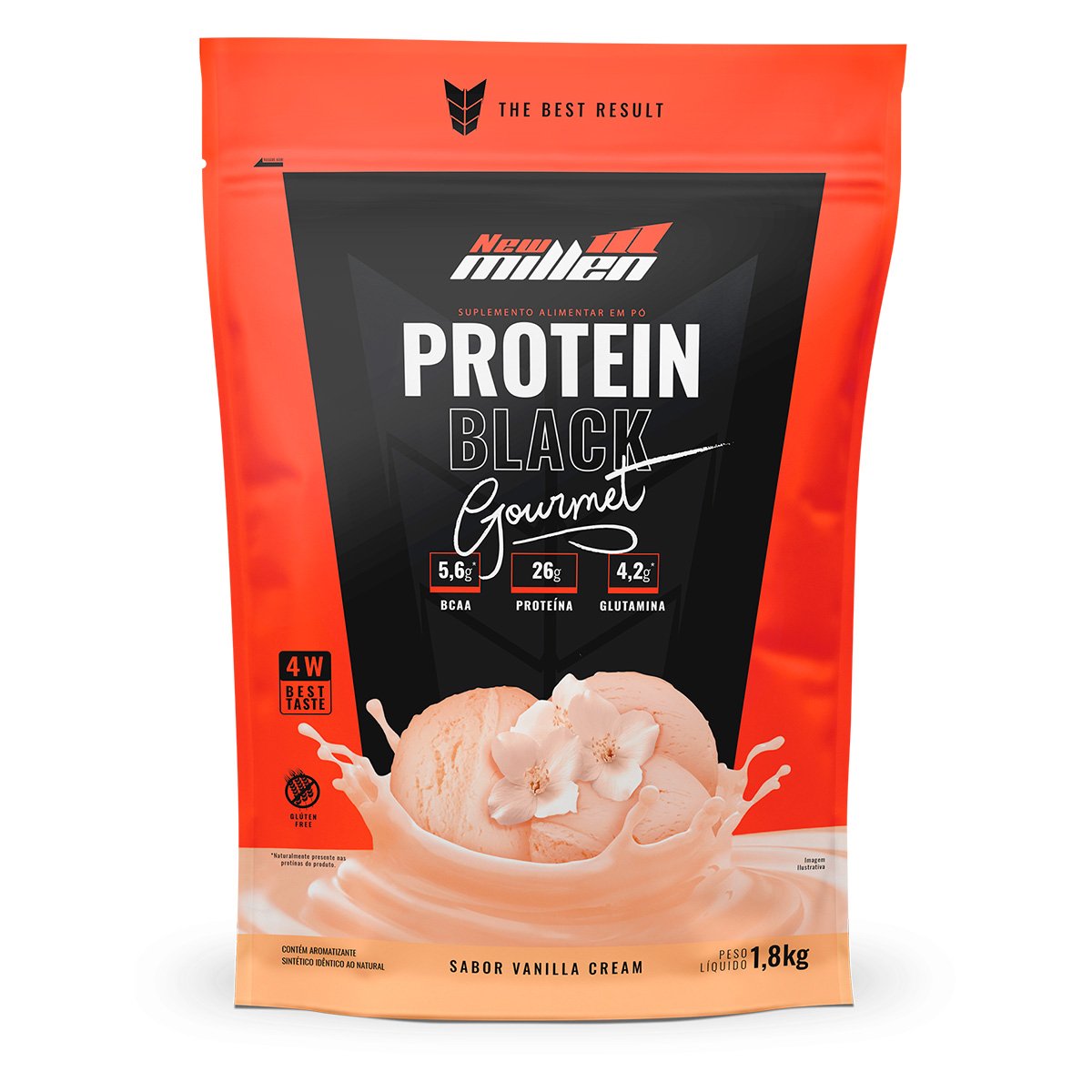 Protein Black Gourmet Stand Pouche New Millen Refil - 1,8 kg