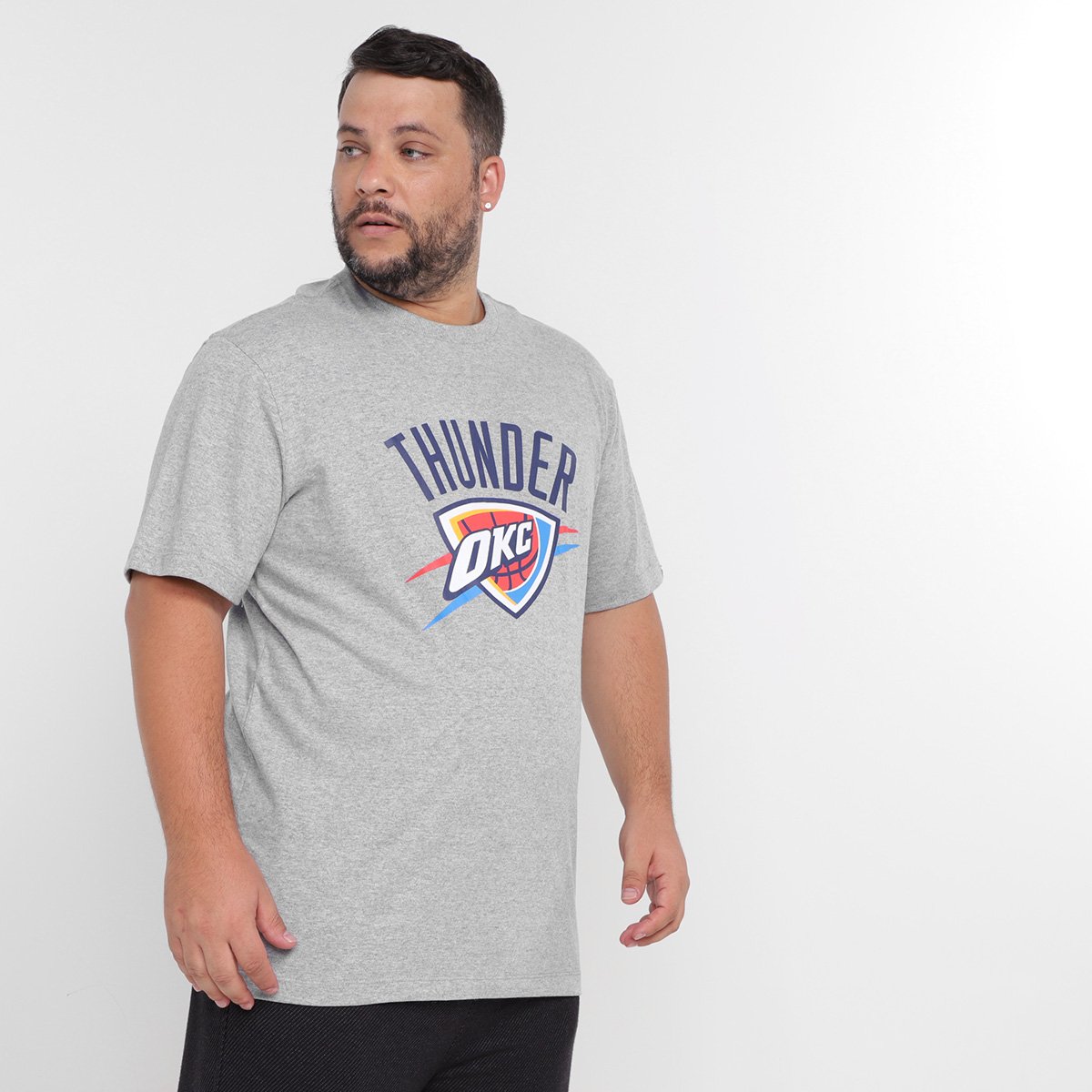 Camiseta NBA New Era Plus Size Oklahoma City Thunder Basic Logo Masculina
