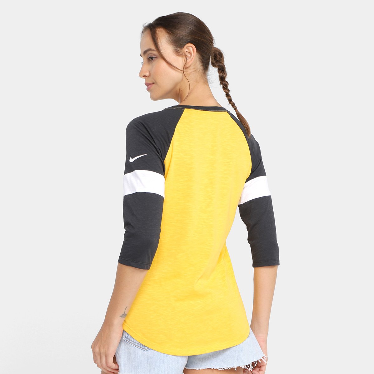 Camiseta Nike NFL Pittsburgh Steelers Slub 3Q Raglan Feminina - Tam: P - 1