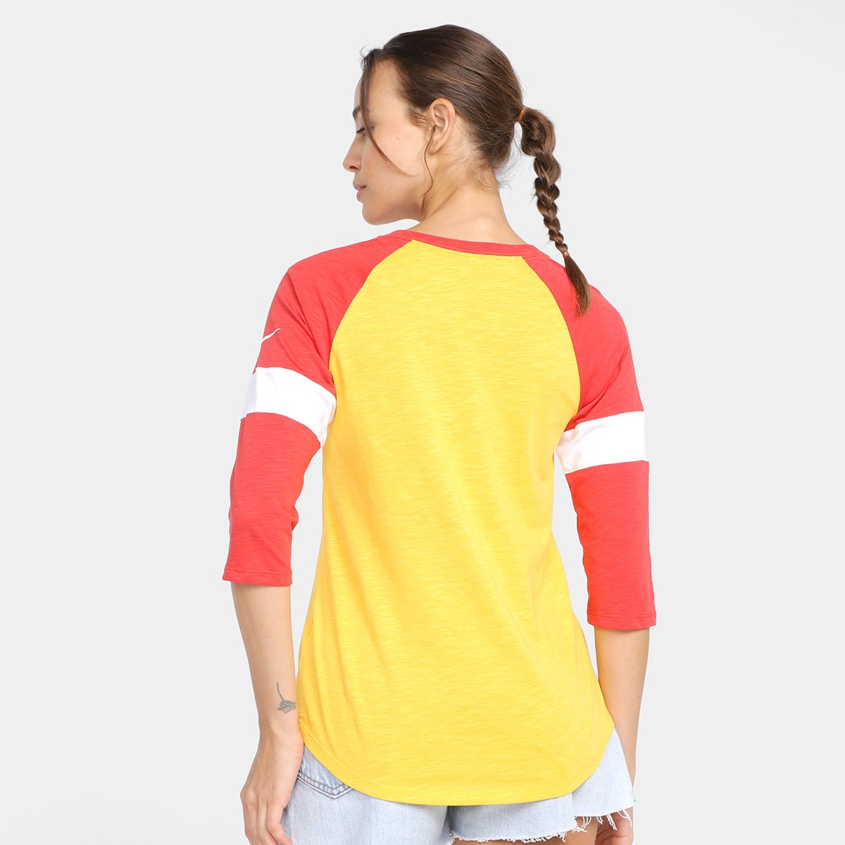 Camiseta Nike NFL Kansas City Chiefs Slub 3Q Raglan Feminina - Tam: P - 1