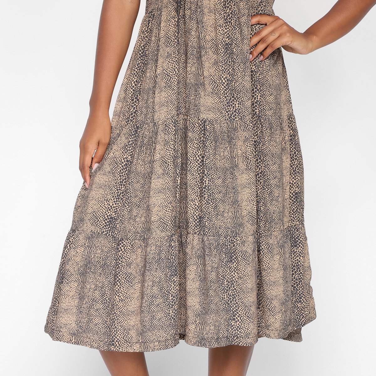 Vestido Volcom Midi Evasê Snakedown - Tam: P - 2