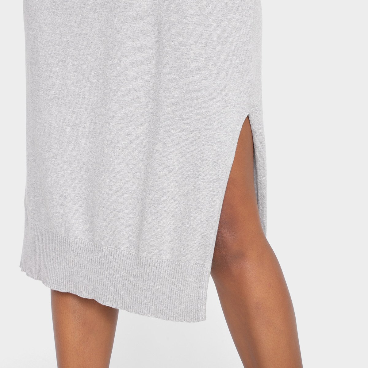 Vestido Hering Midi Tricô Gola Alta Manga Longa - Tam: M - 2