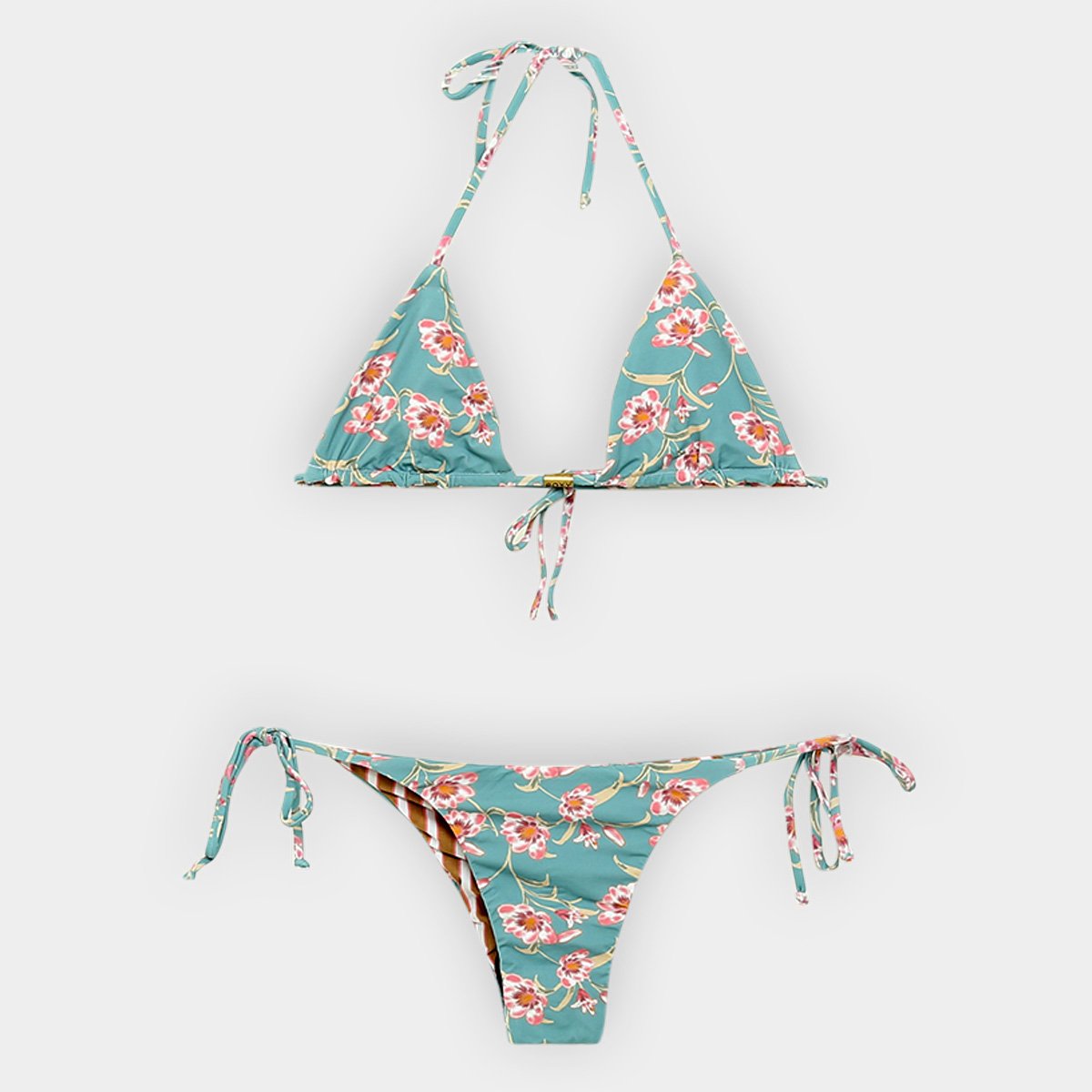 Conjunto de Biquíni Cortininha Amarração Roxy Sister Love Duo