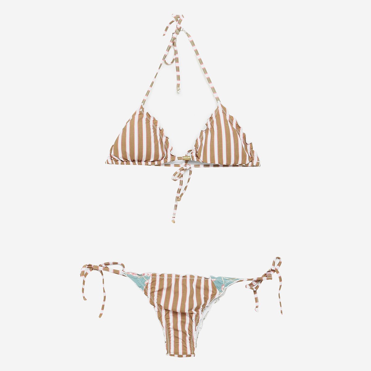 Conjunto de Biquíni Cortininha Amarração Roxy Sister Love