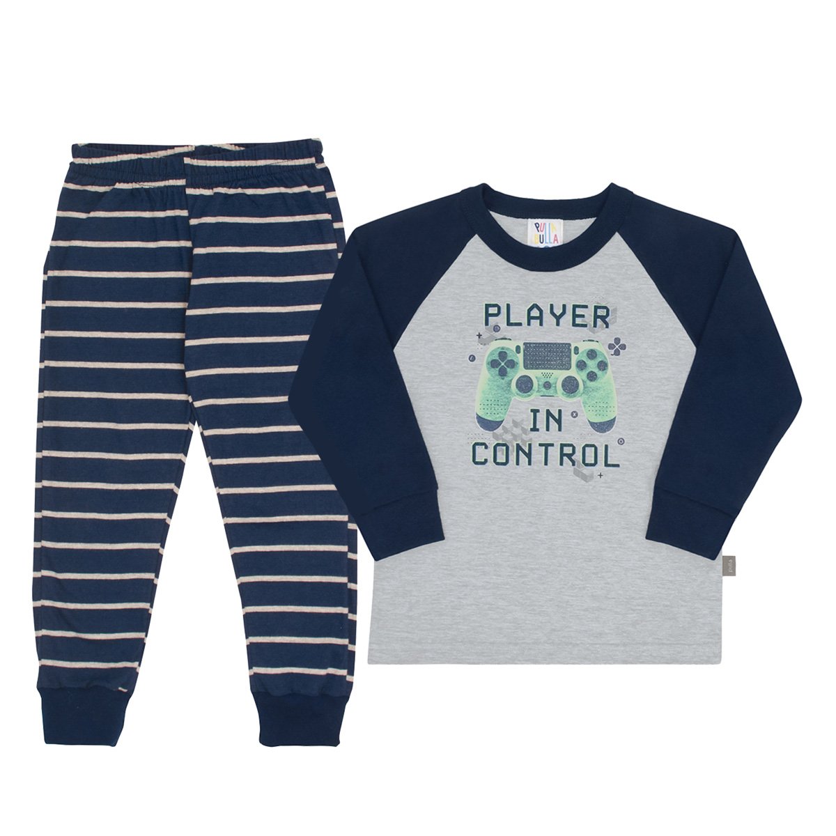Pijama Bebê Longo Pulla Bulla Player 1 Masculino