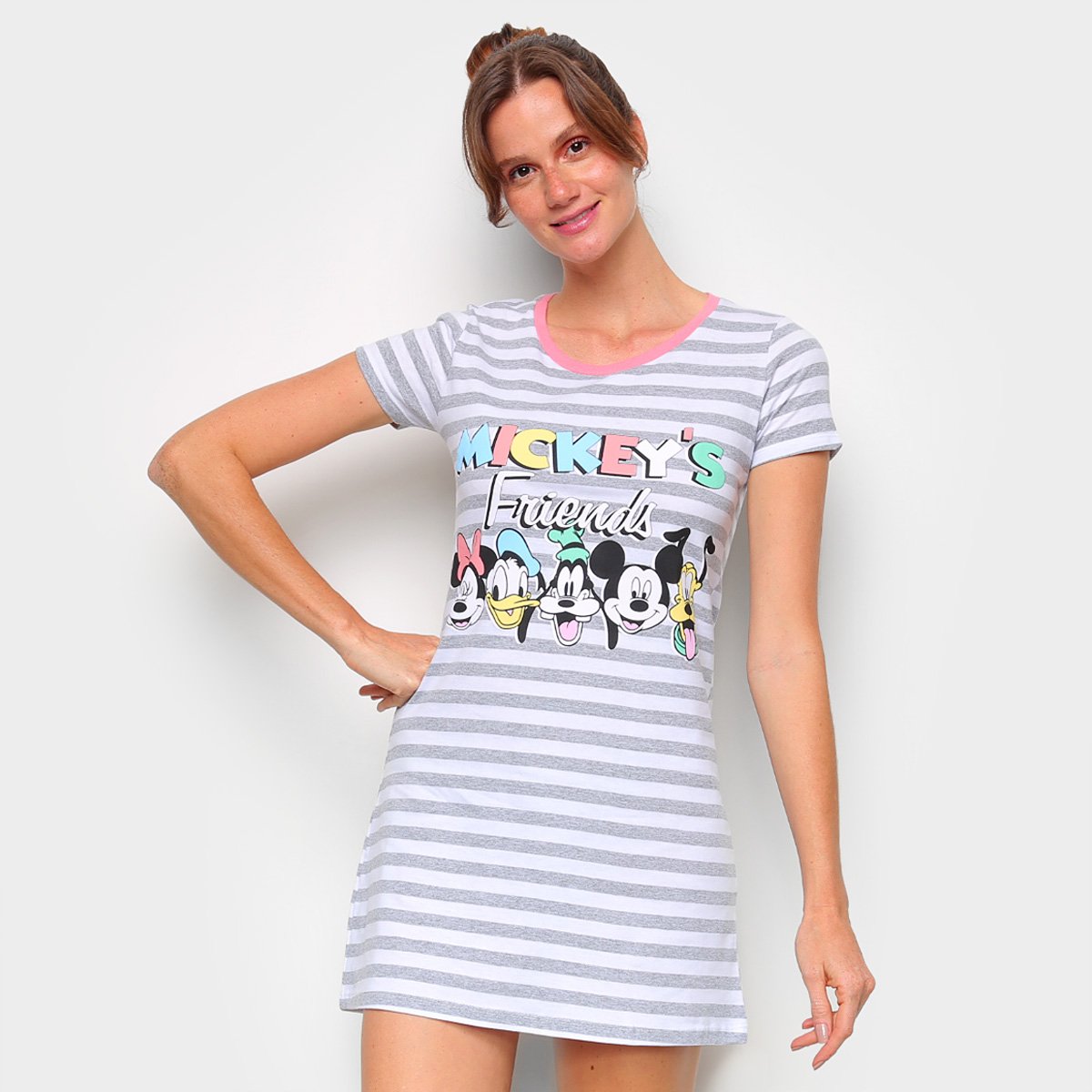 Camisola Evanilda Disney Mickey Listrada Feminina