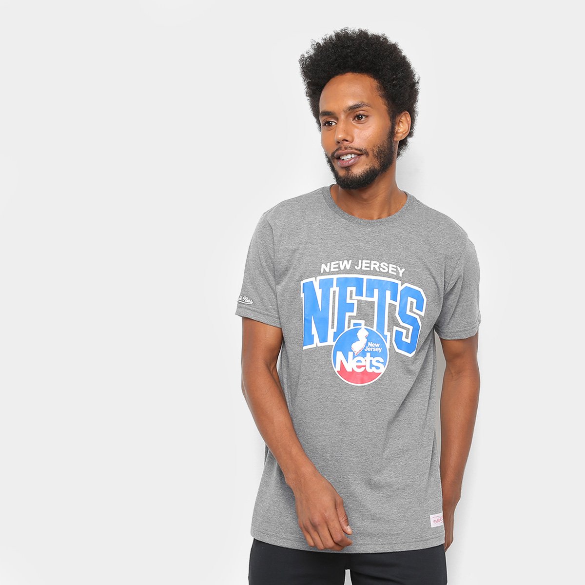 Camiseta New Jersey Nets Mitchell & Ness Time Arch Masculina