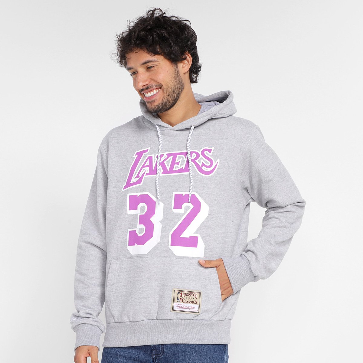 Moletom Los Angeles Lakers Magic Johnson Mitchell & Ness Canguru Masculino