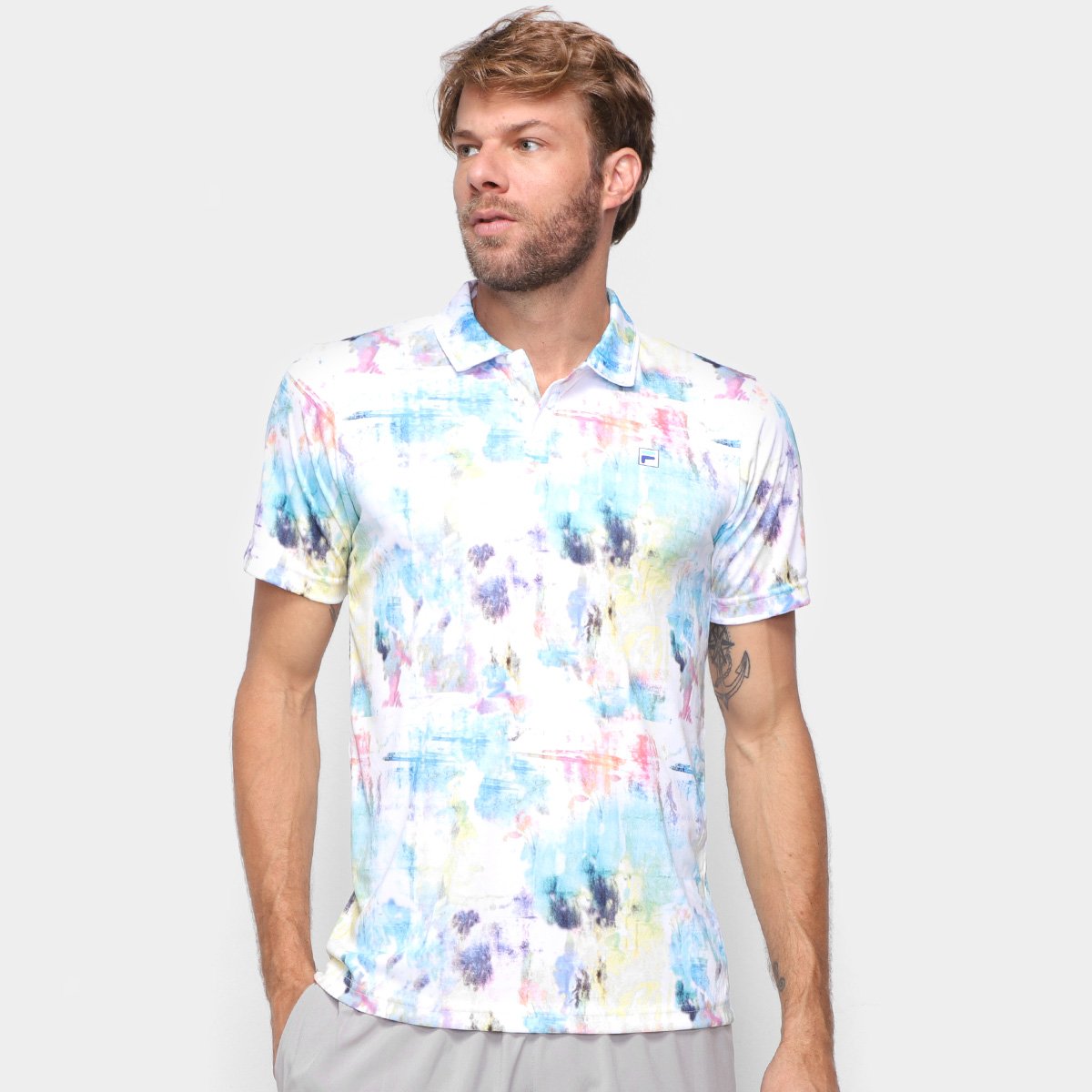 Camisa Polo Fila Aztec Box Colors Masculina