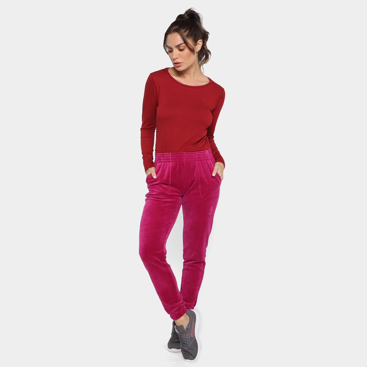 Camiseta Rainha Casual Elastic Manga Longa Feminina - Tam: G - 3