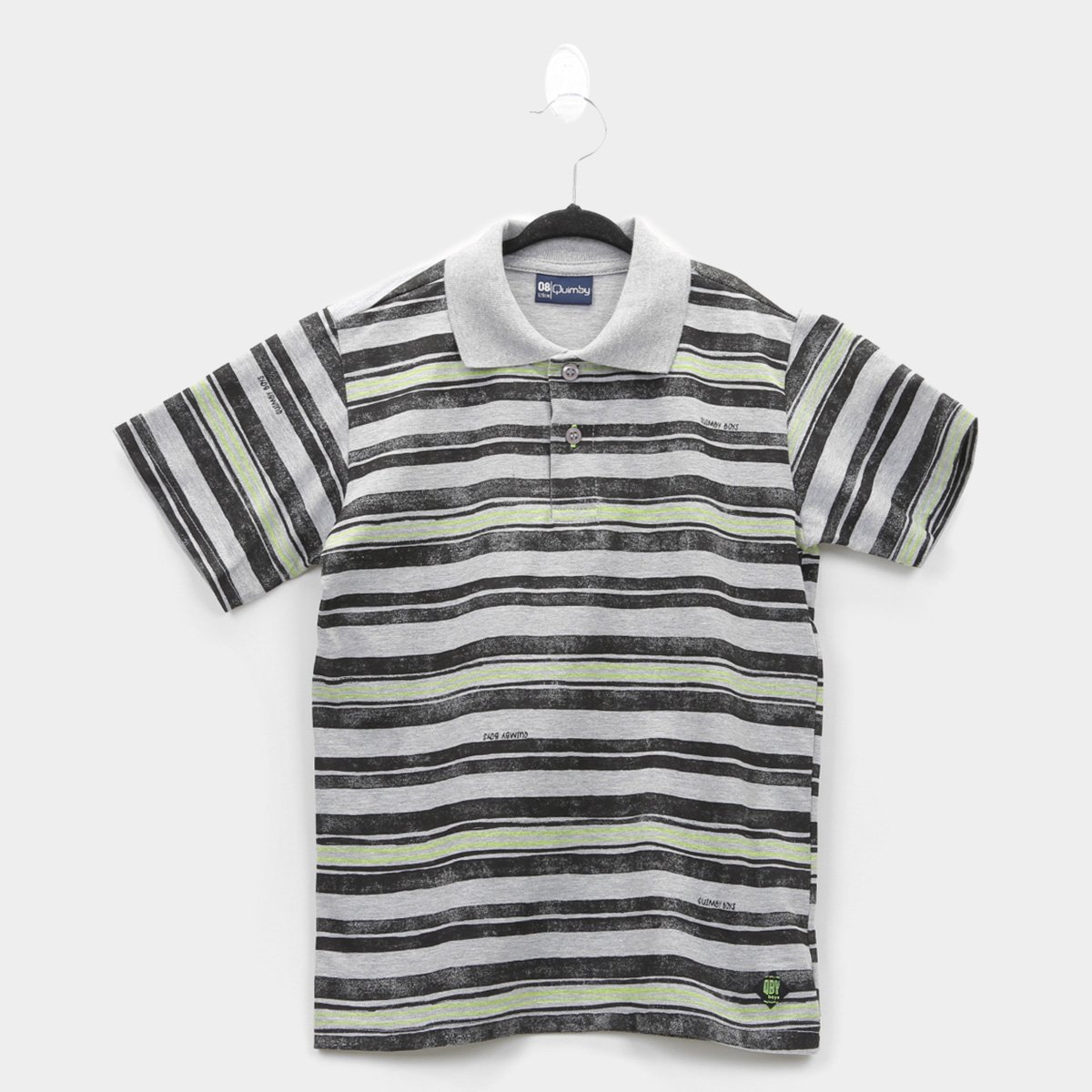 Camisa Polo Infantil Quimby Malha Listrada Masculina