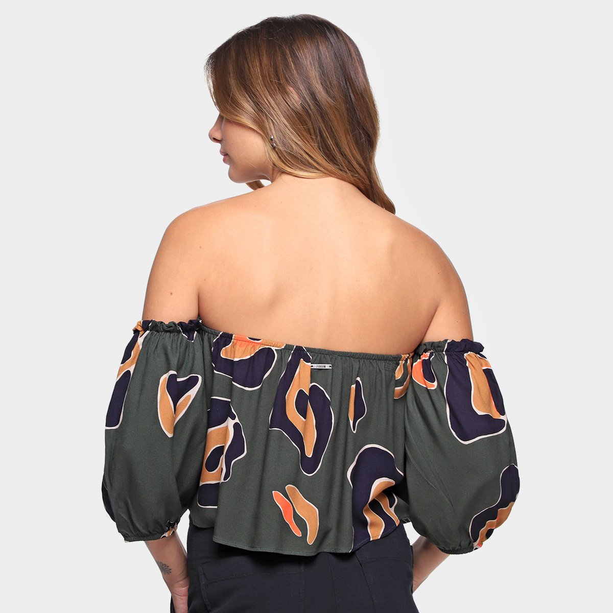 Blusa Forum Ombro a Ombro Estampada Feminina - Tam: P - 1
