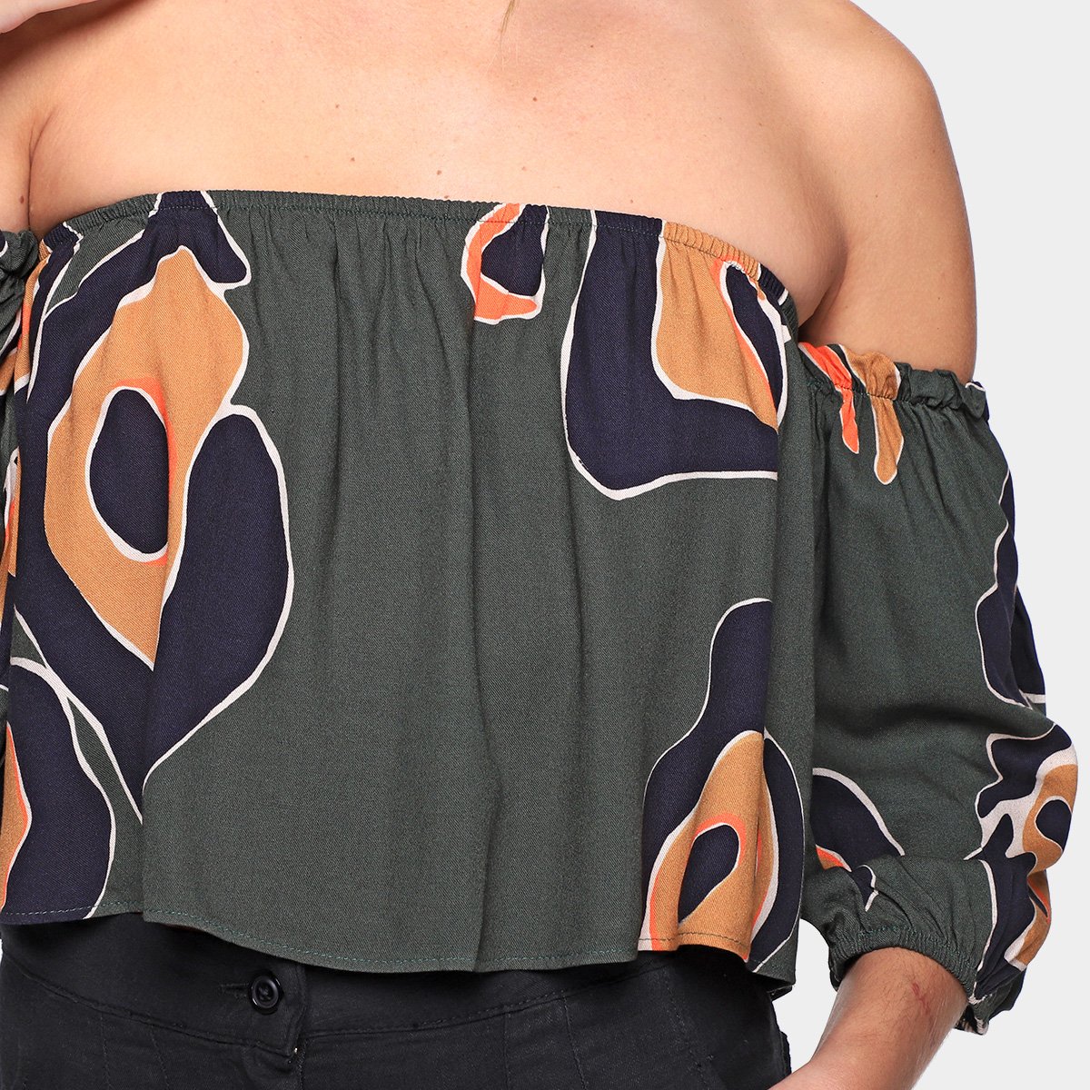 Blusa Forum Ombro a Ombro Estampada Feminina - Tam: P - 2