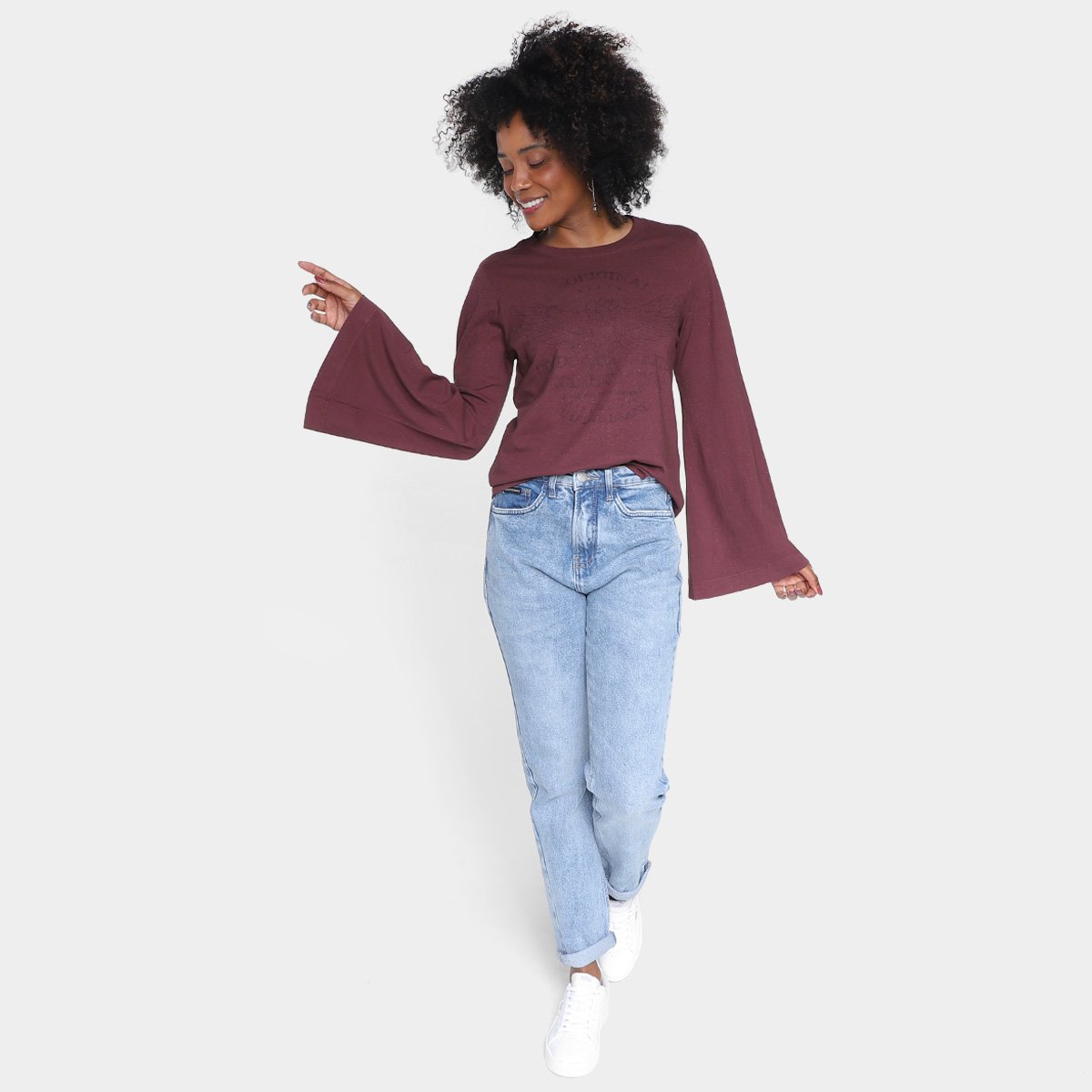 Blusa Ellus Eagle Manga Longa Flare Feminina - Tam: P - 3