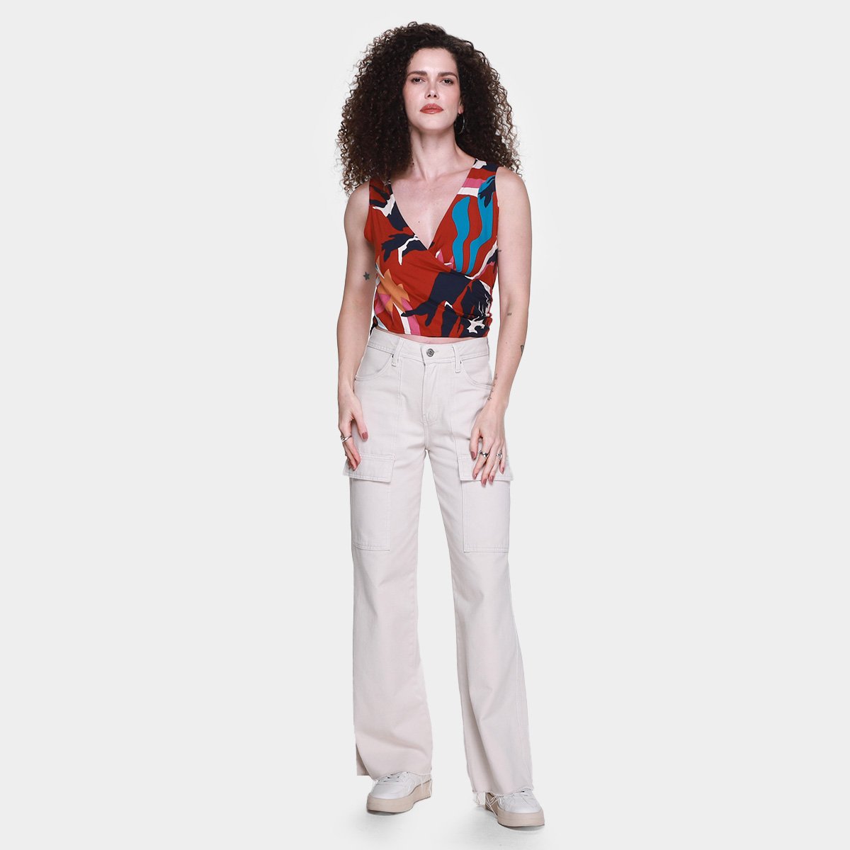 Blusa Top Cantão Cachecouer Est Alpes Amarração Feminina - Tam: EP - 4