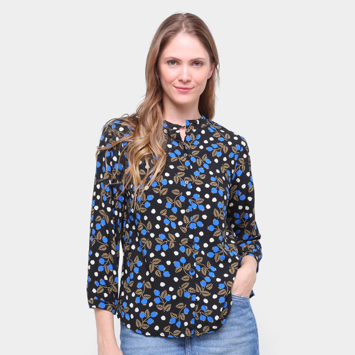 camisa jeans feminina cantao