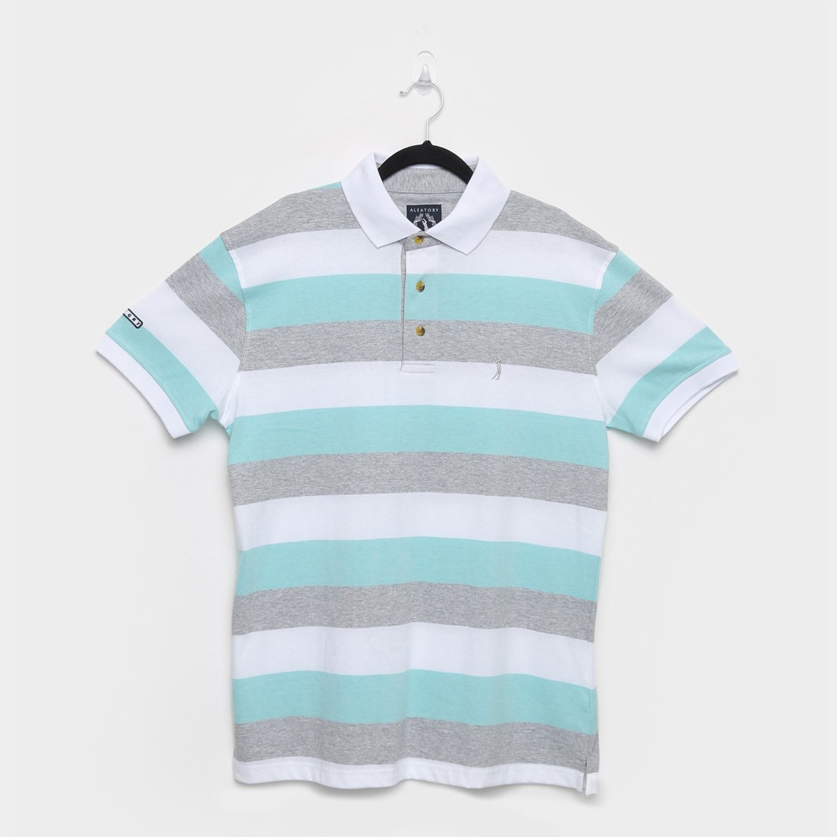 Camisa Polo Aleatory Fio Tinto Listras Masculina