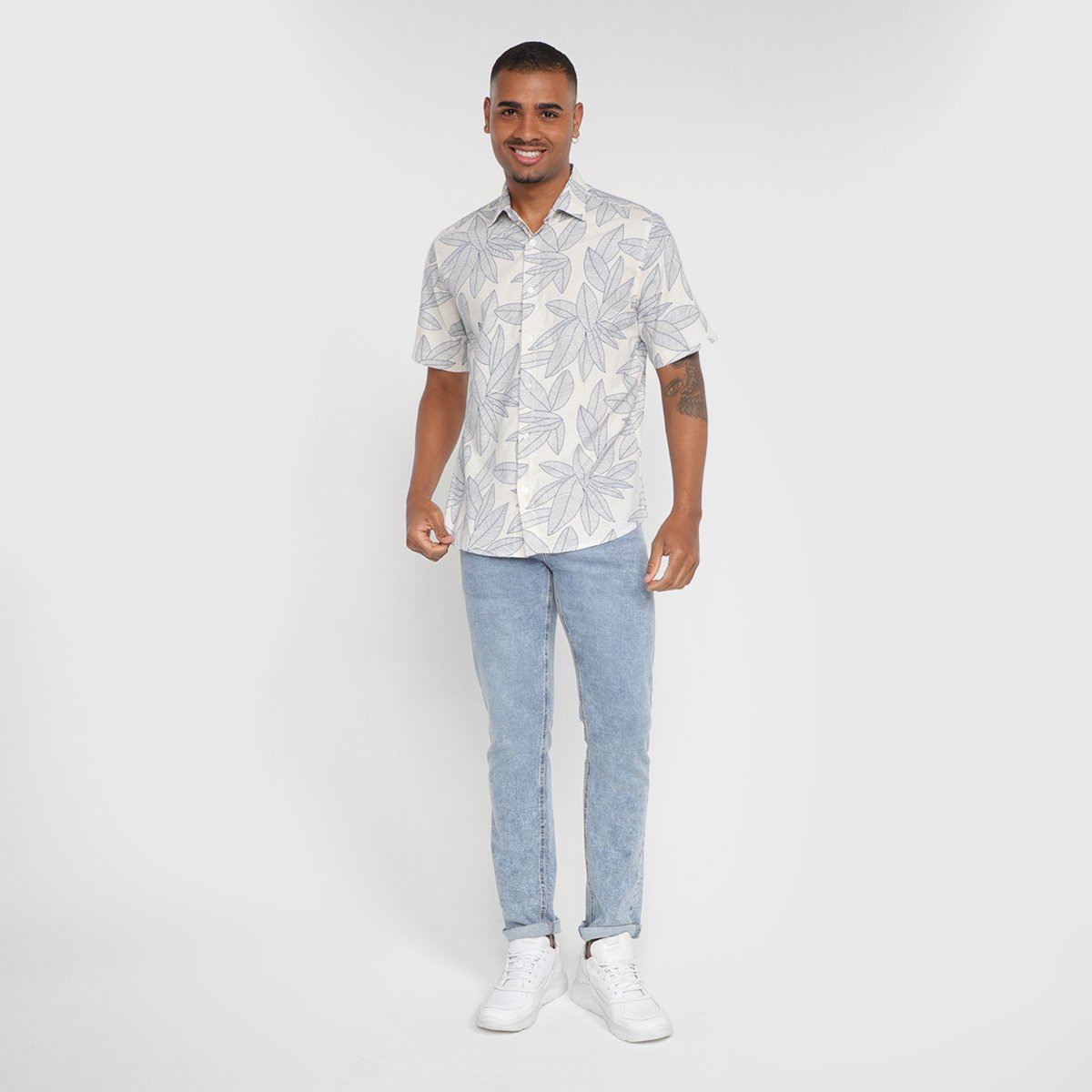 Camisa Manga Curta Milano Estampada Masculina - Tam: P - 3