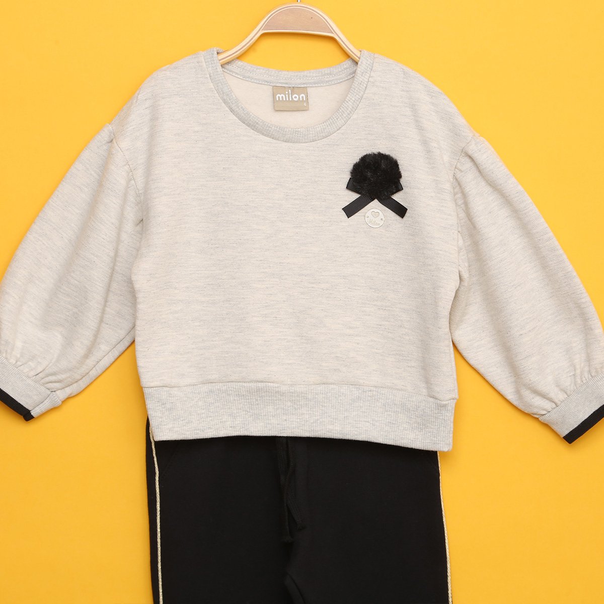 Conjunto Infantil Moletom Milon Peluciado Com Pompom Feminino - Tam: 1A - 1