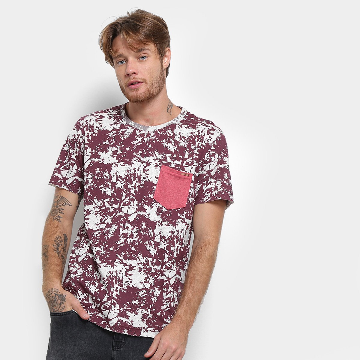 Camiseta Long Island Estampada Bolso Masculina