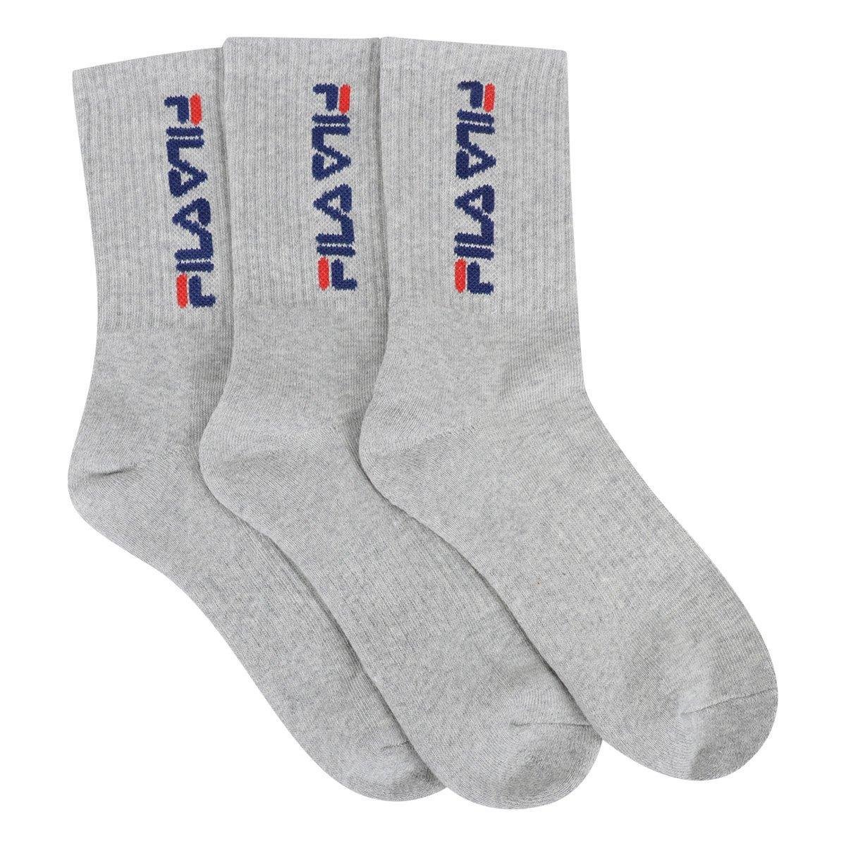 Kit Meia Fila Cano Alto Double Com 3 Pares - Tam: 34/38 - 2