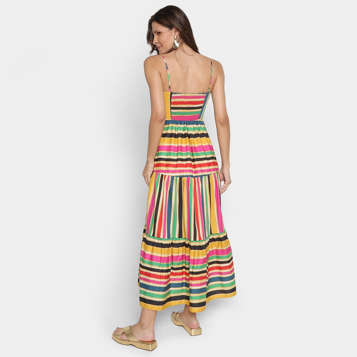 Vestido Farm Midi Listra Rainbow - Tam: M - 1